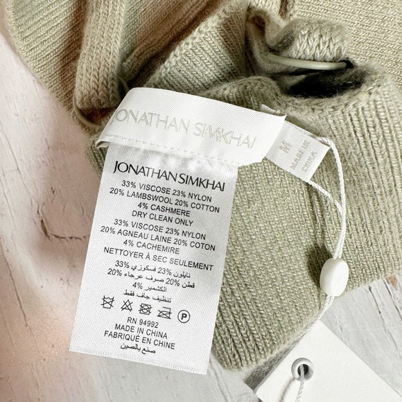 Jonathan Simkhai Ribbed Lambswool Cashmere Blend Knit Bra Top Size Medium - Picture 5 of 8